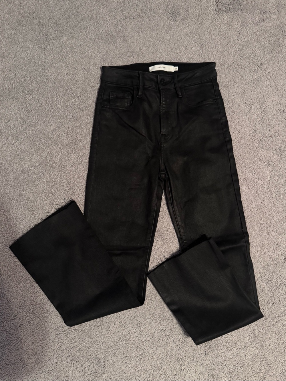 Black Coated Flare Jeans
